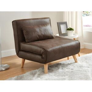 Vente unique Fauteuil convertible POSIO en microfibre vieillie Marron