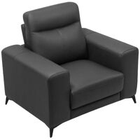 Vente-unique Fauteuil en cuir MONTANER – Noir