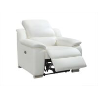 Vente-unique Fauteuil relax électrique en cuir blanc ARENA III