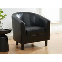 Vente-unique Fauteuil cabriolet en simili noir CRISTOBAL II