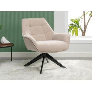 Vente-unique Fauteuil pivotant en tissu beige CANATO