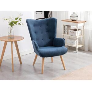 Vente-unique Fauteuil en tissu bleu VATELY