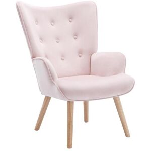 Vente-unique Fauteuil en velours rose VATELY