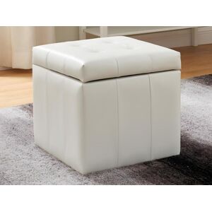 Vente-unique Pouf coffre de rangement SERAFINO en simili - Blanc