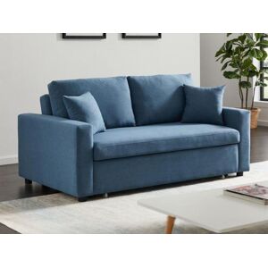 Vente-unique Canapé 3 places convertible en tissu INIZOR - Bleu