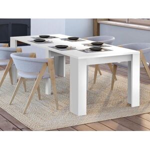 Vente-unique Console table extensible 10 couverts - 4 rallonges - Blanc - ONEGA