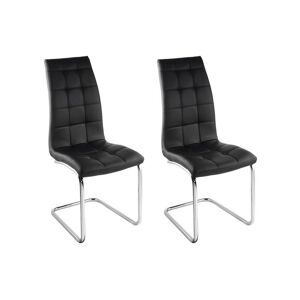 Vente unique Lot de 2 chaises NADYA Simili Noir