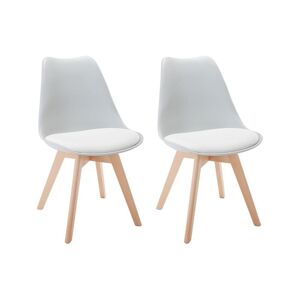 Vente unique Lot de 2 chaises JODY Polypropylene et Hetre Gris clair