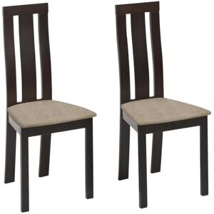 Vente-unique Lot de 2 chaises DOMINGO - Hetre massif wenge