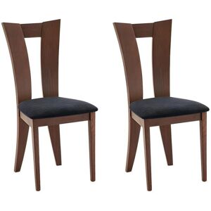 Vente-unique Lot de 2 chaises TIFFANY - Hetre massif - Coloris : Noyer et expresso