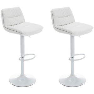 Vente unique Lots de 2 tabourets de bar en simili et metal Blanc KADERINA