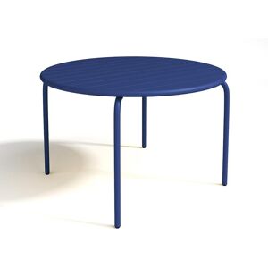 Table ronde de jardin D 110 cm en metal Bleu nuit MIRMANDE de MYLIA