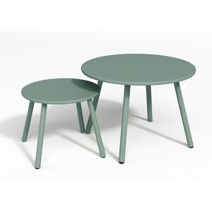 Tables gigognes de jardin en metal Vert amande MIRMANDE de MYLIA