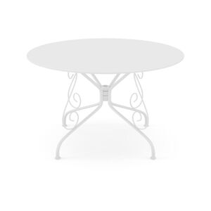 Table de jardin D.120 cm en metal facon fer forge - Blanc - GUERMANTES de MYLIA