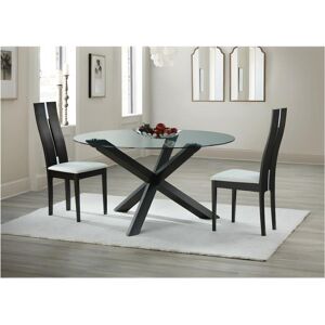 Vente unique Table a manger CENTAURI 4 couverts Bois et verre trempe