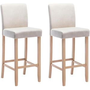 Vente-unique Lot de 2 tabourets de bar - Tissu - Beige - ROVIGO