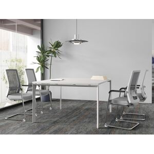 Workea Chaise de reunion professionnelle Tissu et metal chrome Gris RULIO