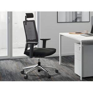 Workea Fauteuil de bureau ergonomique professionnel Avec tetiere Tissu Noir WALLSTREET