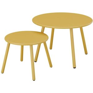 Tables gigognes de jardin en metal - Jaune moutarde - MIRMANDE de MYLIA