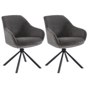 Lot de 2 chaises avec accoudoirs en tissu et metal Anthracite MADIALI de Pascal MORABITO