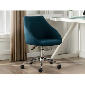 Vente unique Chaise de bureau Tissu Bleu Hauteur ajustable REZA