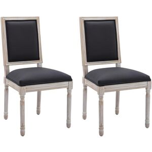 Vente unique Lot de 2 chaises en tissu et bois dhevea Noir AMBOISETTE