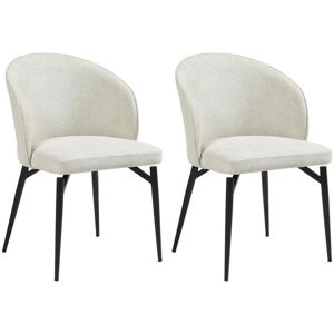 Lot de 2 chaises en tissu et metal - Creme - GILONA de Maison Cephy