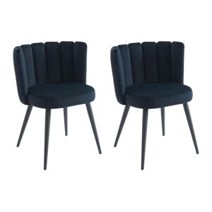Lot de 2 chaises en velours et metal - Noir - PRANILA de Pascal MORABITO