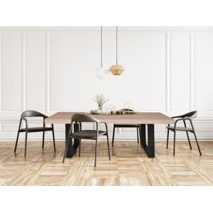 Vente unique Table a manger 8 couverts Naturel et noir NADIEGE