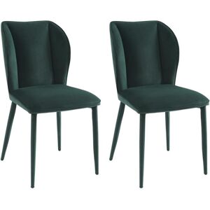 Lot de 2 chaises en velours et metal Vert sapin CARVENI de Pascal MORABITO