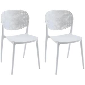 Vente unique Lot de 2 chaises empilables en polypropylene Blanc CARETANE