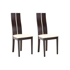 Vente unique Lot de 2 chaises SALENA Hetre massif coloris wenge