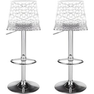 Vente-unique Lot de 2 Tabourets de bar CLARK - Polycarbonate - Cristal