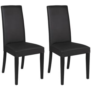 Vente unique Lot de 2 chaises TACOMA Simili noir pieds noirs