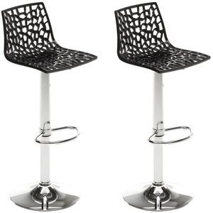 Vente-unique Lot de 2 tabourets de bar CLARK - Polypropylene - Noir graphite