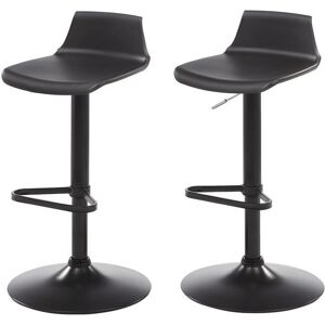 Vente-unique Lot de 2 tabourets de bar - Polypropylene - Coloris noir - CALAS