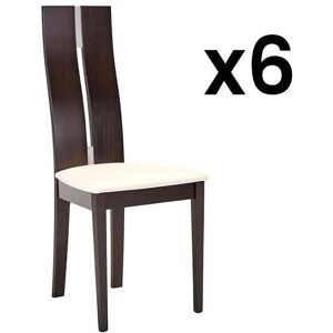 Vente unique Lot de 6 chaises SALENA Hetre massif wenge