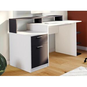 Vente unique Bureau avec rangements ZACHARIE Blanc et gris