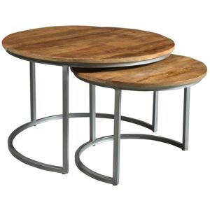 Vente unique Tables basses gigognes QUETZAL Bois de manguier Metal