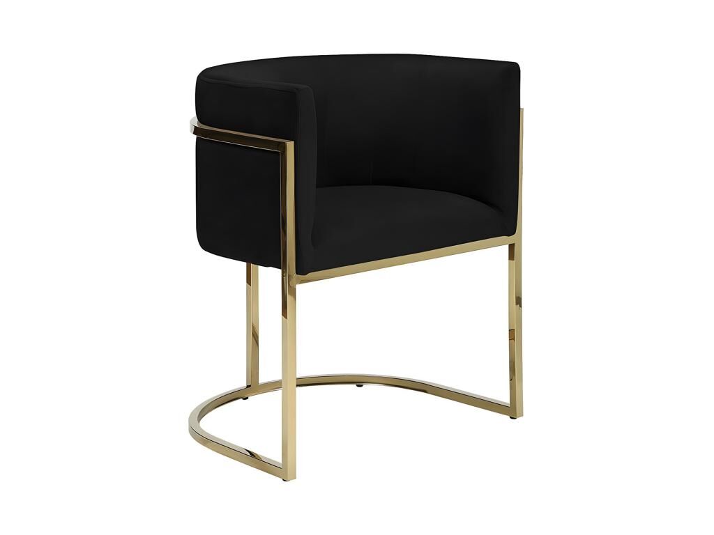 Chaise avec accoudoirs - Velours et acier inoxydable - Noir et doré - PERIA de Pascal MORABITO