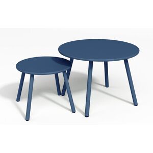 MYLIA Tables gigognes de jardin en métal - Bleu nuit - MIRMANDE de MYLIA