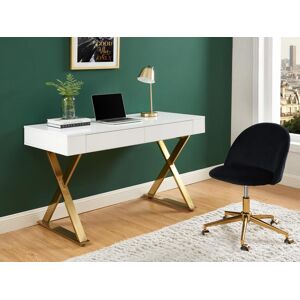 Vente-unique Chaise de bureau - Velours - Noir - Hauteur réglable - MELBOURNE