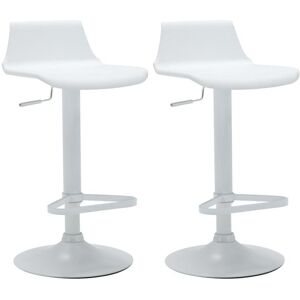 Vente-unique Lot de 2 tabourets de bar - Polypropylène - Coloris blanc - CALAS