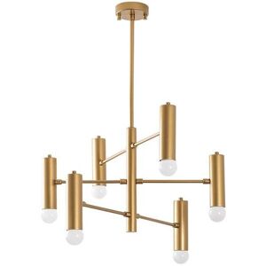 OZAIA Suspension design en metal - 6 spots - D.55 x H. 73 cm - Dore - URANIA