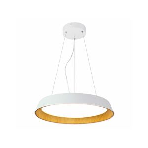 OZAIA Suspension LED en metal et aluminium - D. 45 cm - Blanc et naturel - DERRY