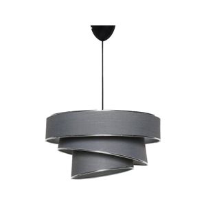 OZAIA Suspension en tissu et metal a hauteur ajustable - D. 40 x H. 30-70 cm - Anthracite et argente - TAIRON