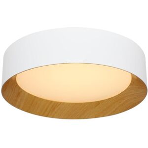 OZAIA Plafonnier LED en métal à intensité variable - D. 45 x H. 11 cm - Blanc et naturel - WINDSOR