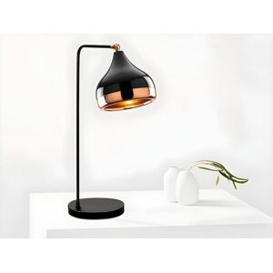 OZAIA Lampe à poser orientable en métal YILDO - D. 17 x H. 52 cm - Noir et cuivré