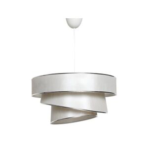 OZAIA Suspension en tissu et métal à hauteur ajustable - D. 40 x H. 30-70 cm - Beige et argenté - TAIRON