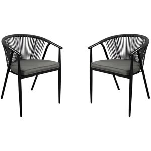 Lot de 2 fauteuils de jardin empilables PORTOFINO en aluminium et cordes de MYLIA